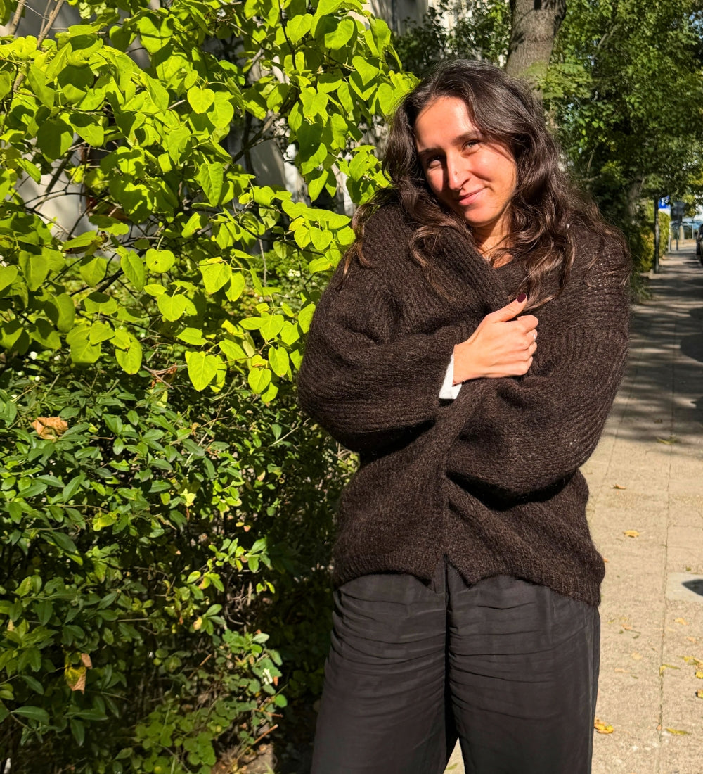 ROSA Weicher Cardigan mit Merinowolle und Mohair - beige