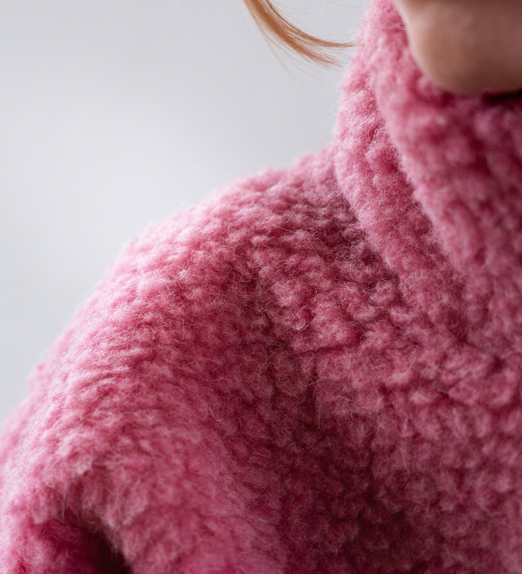 MYRRA Polar sherpa z wełny merino - różowy