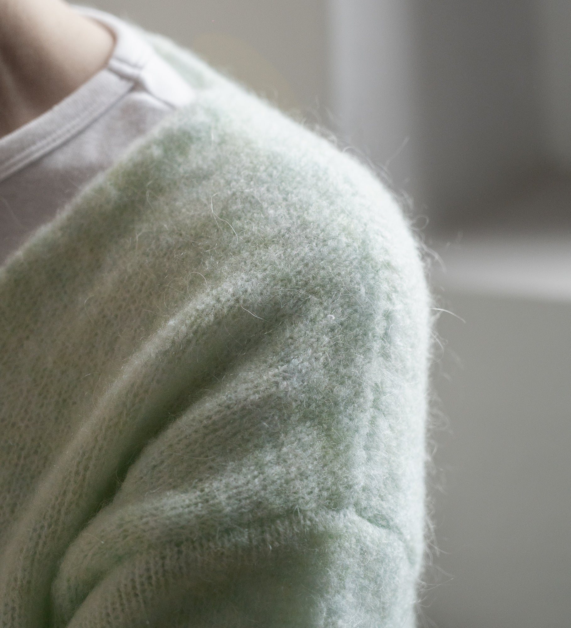 GEMMA 2.0 Lekki sweter z wełną i moherem - miętowy