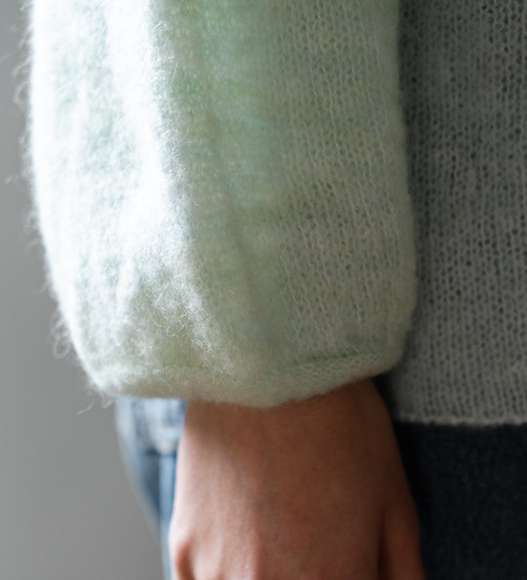 GEMMA 2.0 Lekki sweter z wełną i moherem - miętowy
