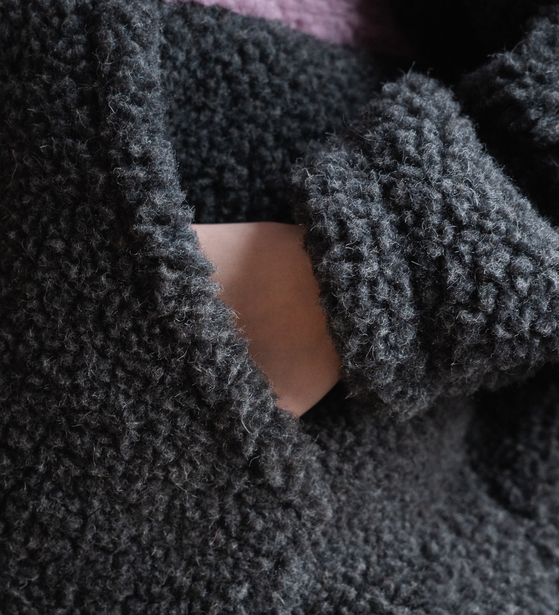 ESME Dwukolorowy polar z wełny merino - palony róż