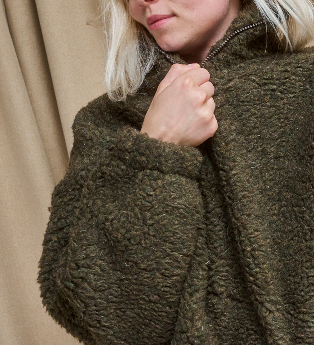 MYRRA Polarfleece aus Merinowolle - Eisblau