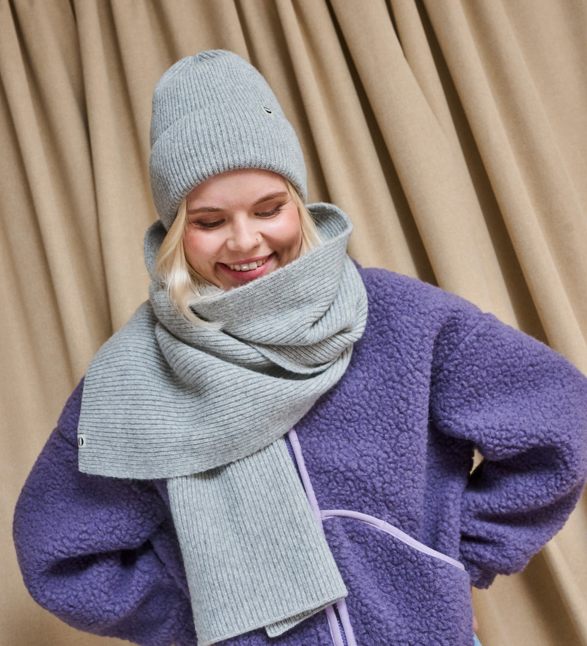 SKADI merino wool hat - grey