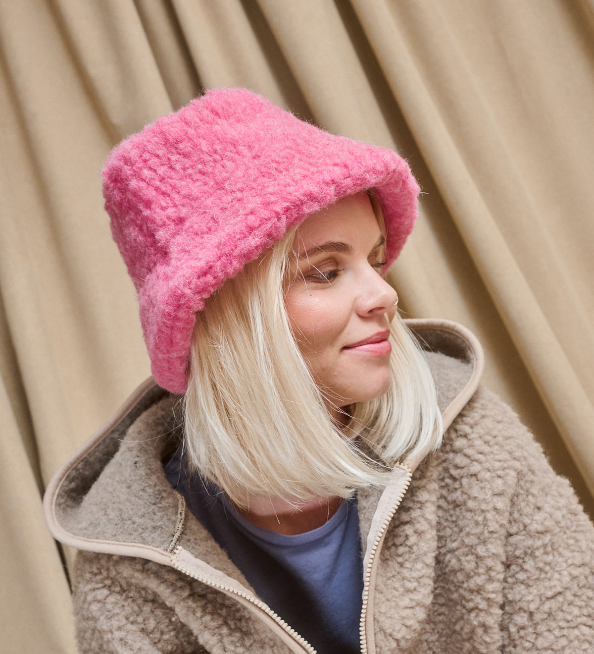 BERGEN merino wool bucket hat - pink