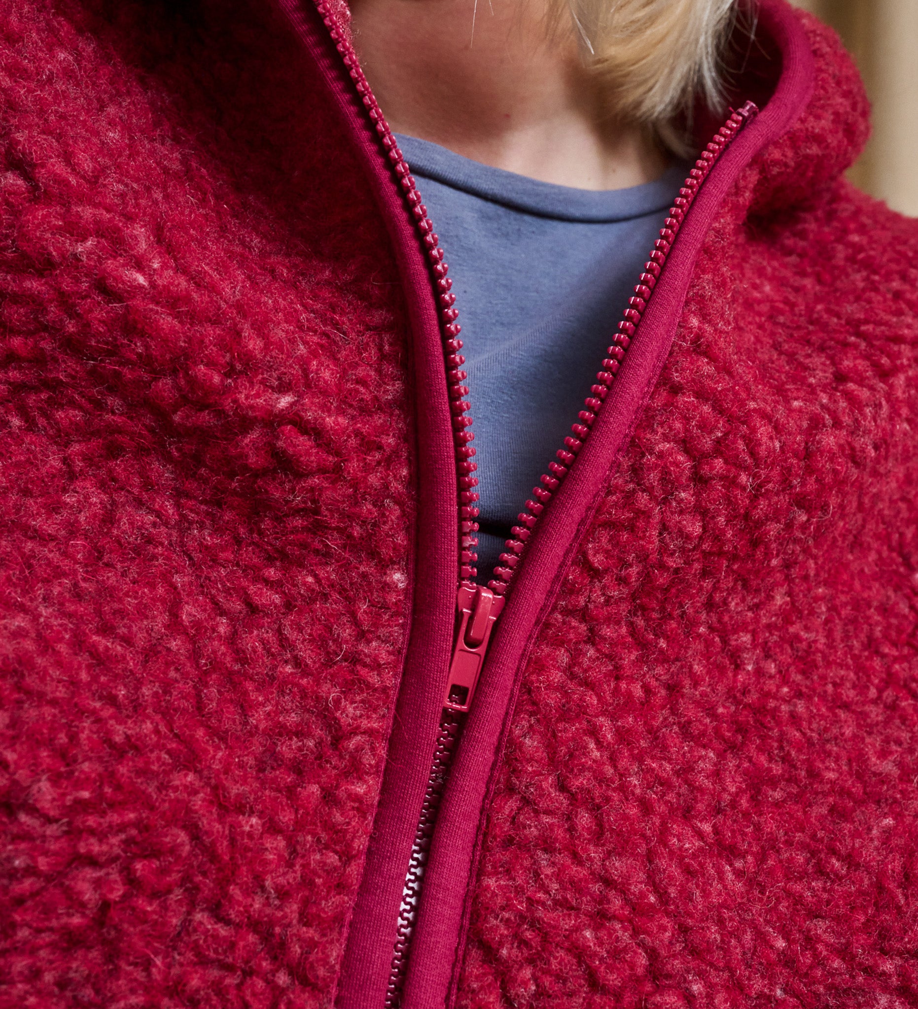 MIŚ wool hooded jacket - ecru