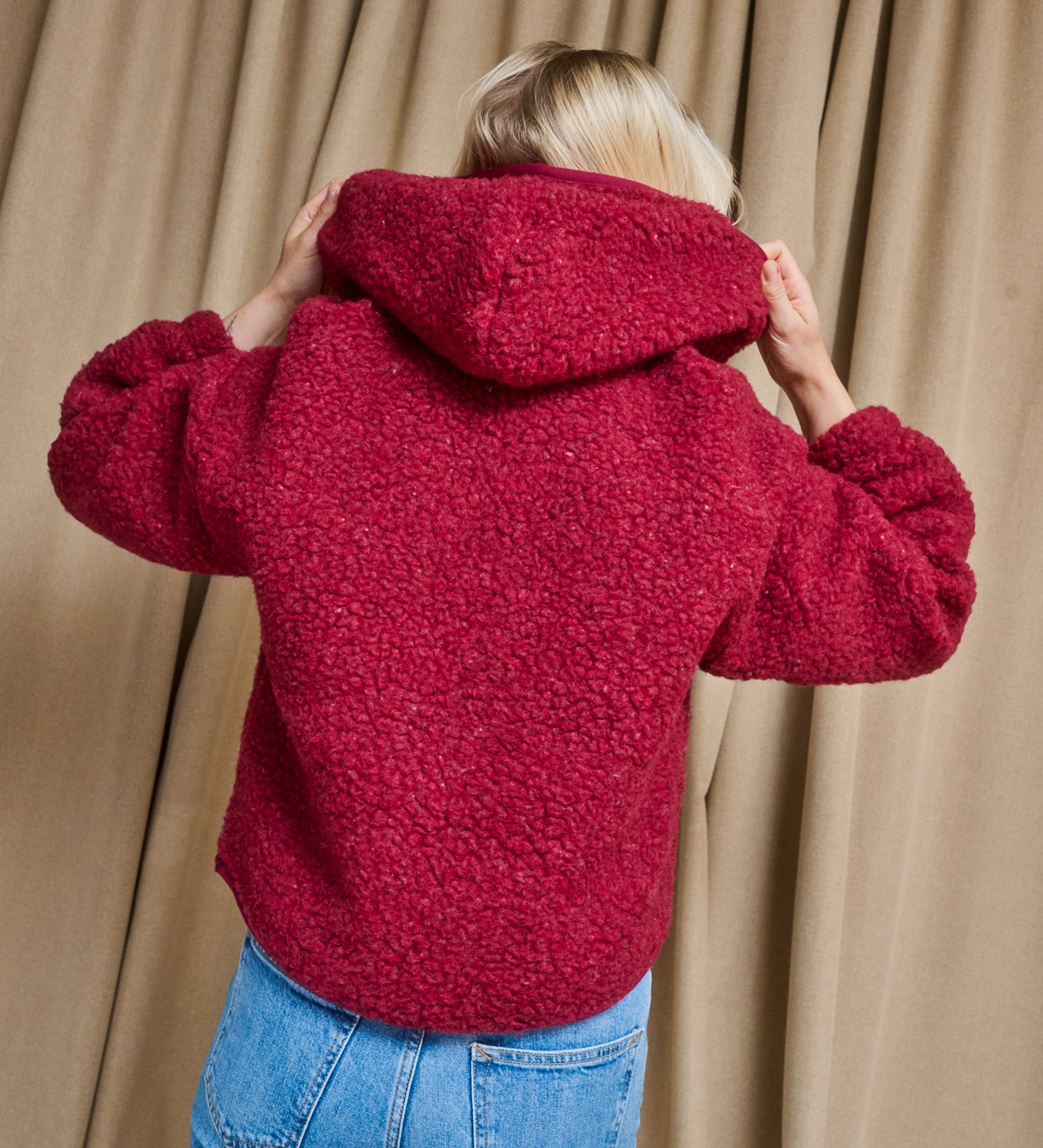 MIŚ wool hooded jacket - ecru
