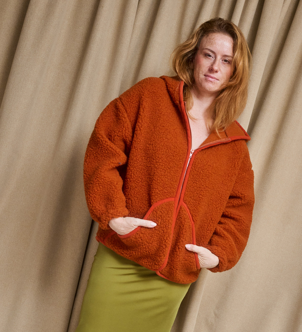 MIŚ wool hooded jacket - ecru