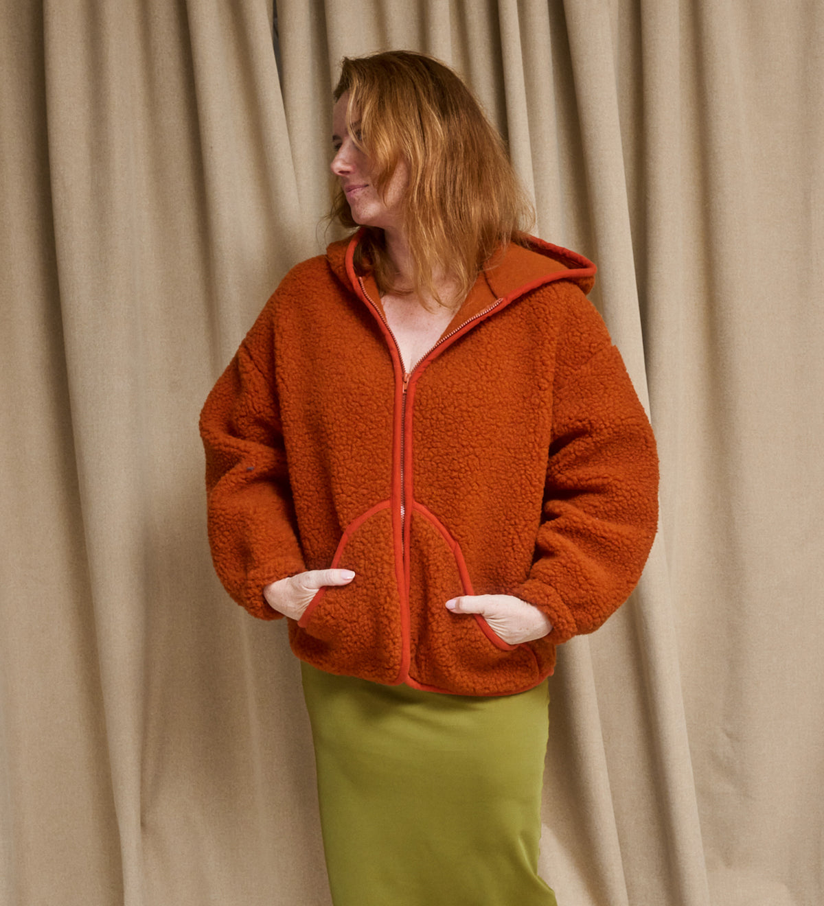 MIŚ wool hooded jacket - ecru