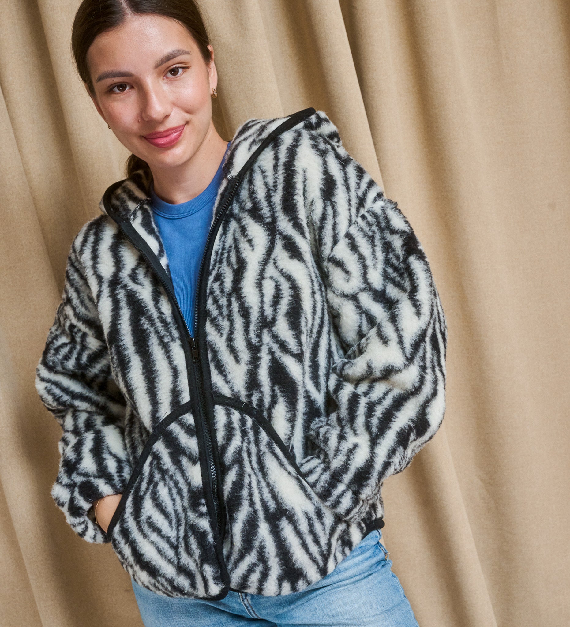 MIŚ wool hooded jacket - ecru