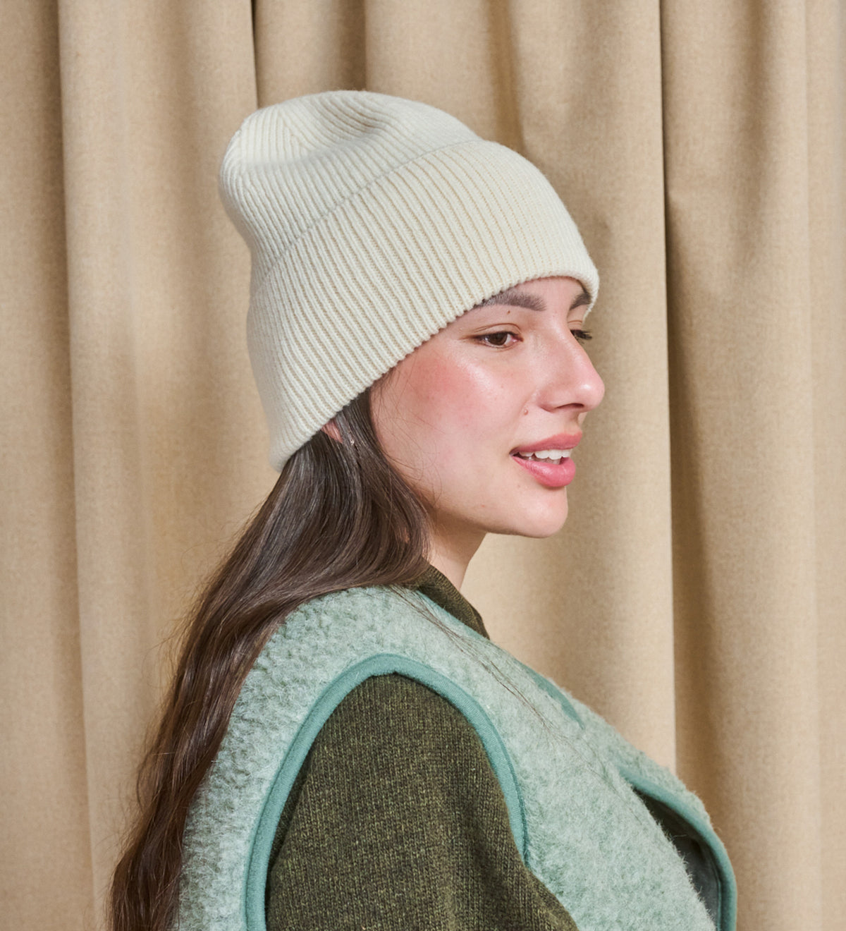 SKADI Merino wool beanie - ecru