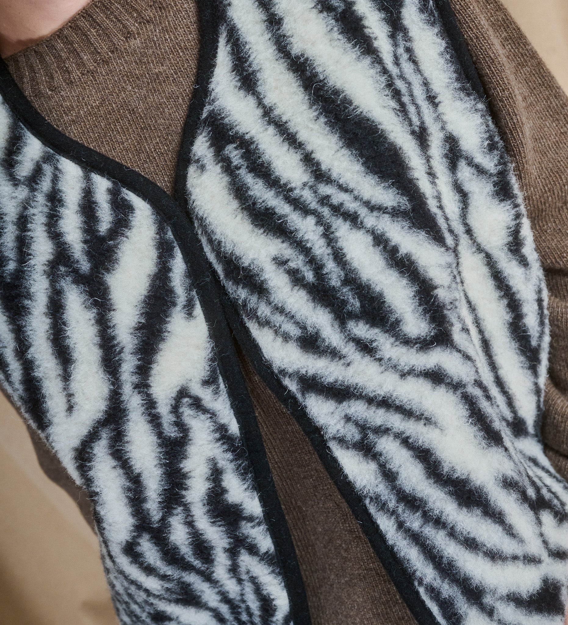 ULV Wełniana kamizelka merino - zebra