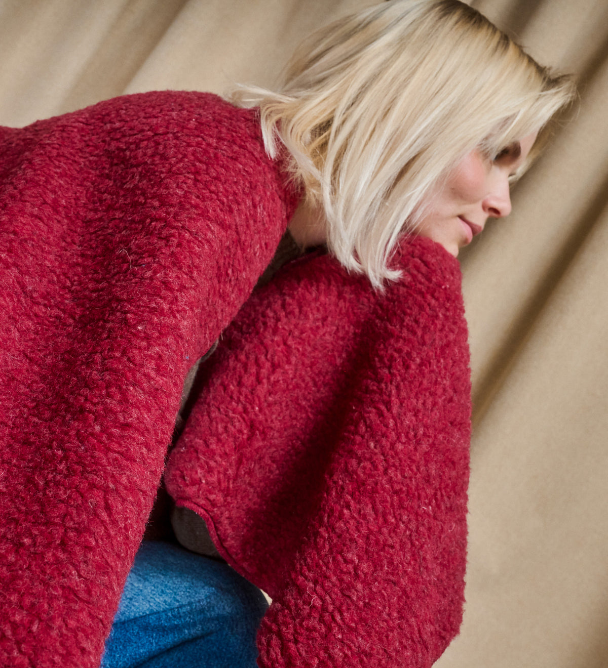 LUMI Long merino wool scarf - ecru