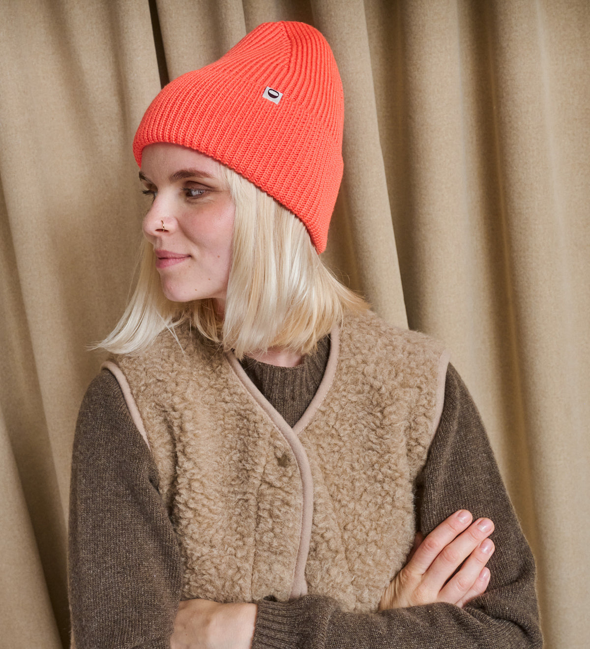 SIGRID Women's 100% merino wool beanie - orange
