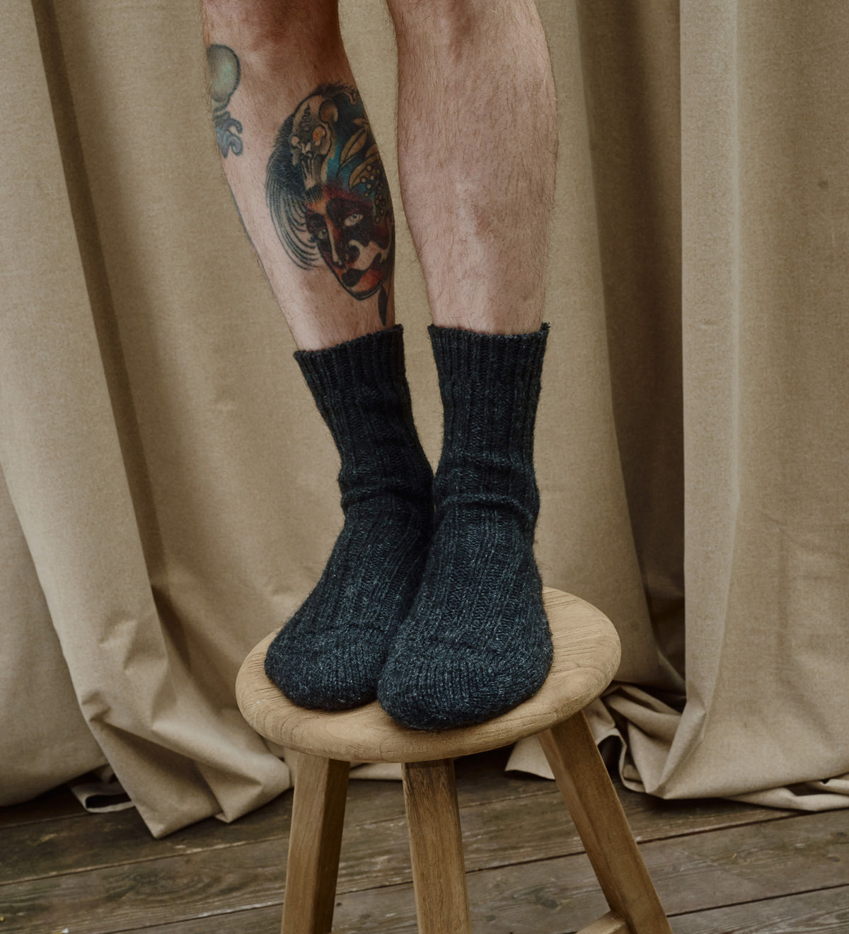 BJORN Wollsocken aus Alpaka- und Schafswolle – schwarz