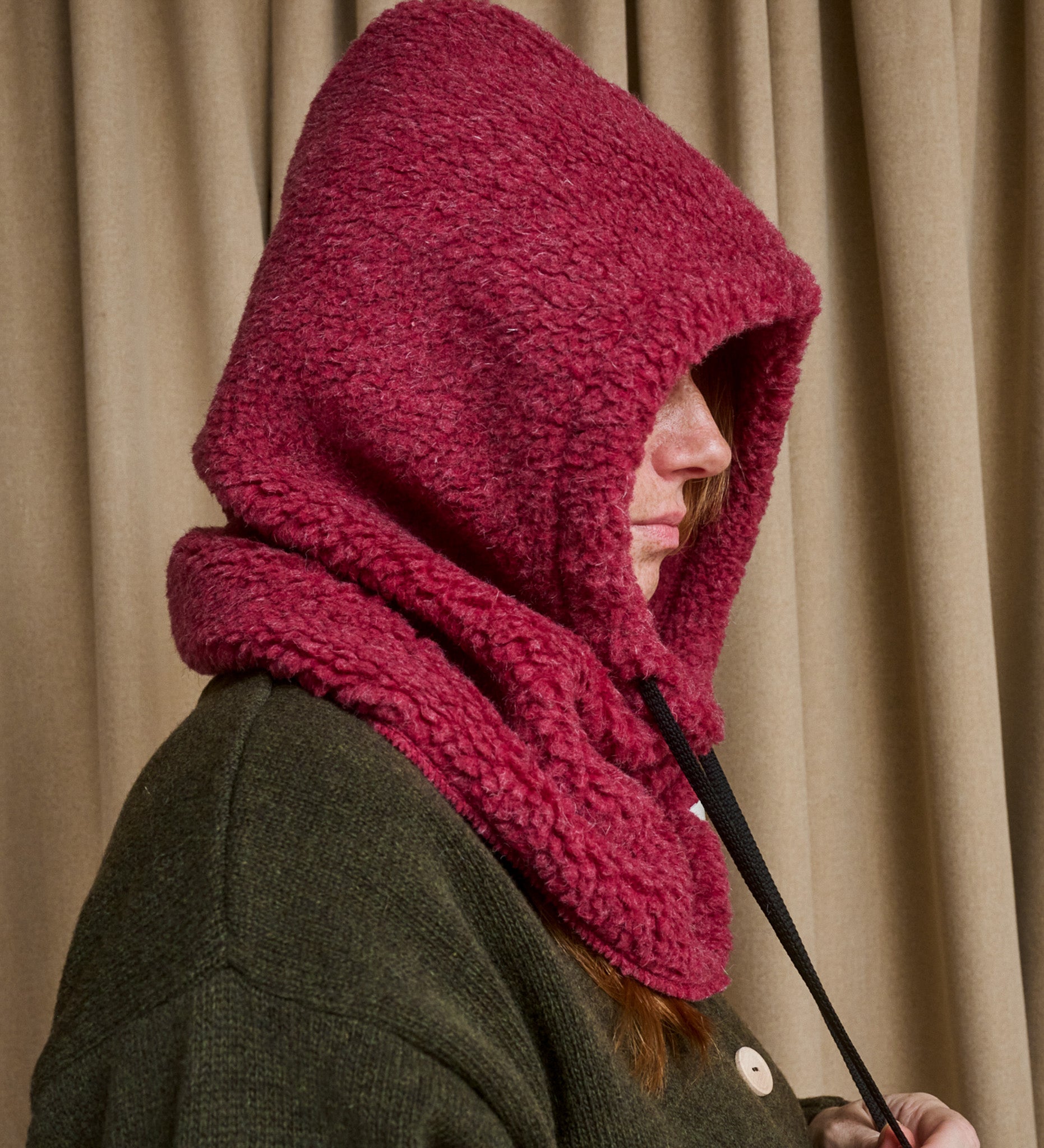 LYKKE Sherpa Fleece Balaclava - burgundy