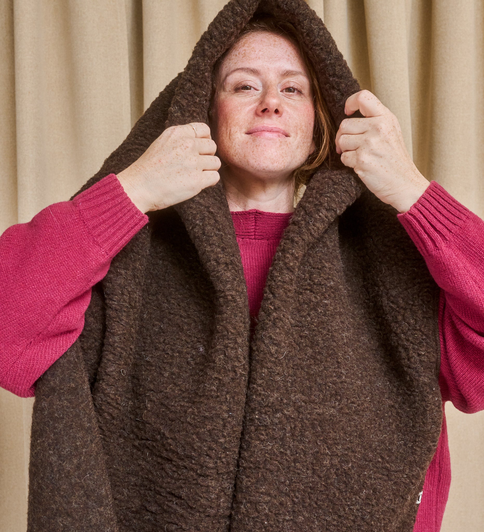 LUMI Long merino wool scarf - chocolate