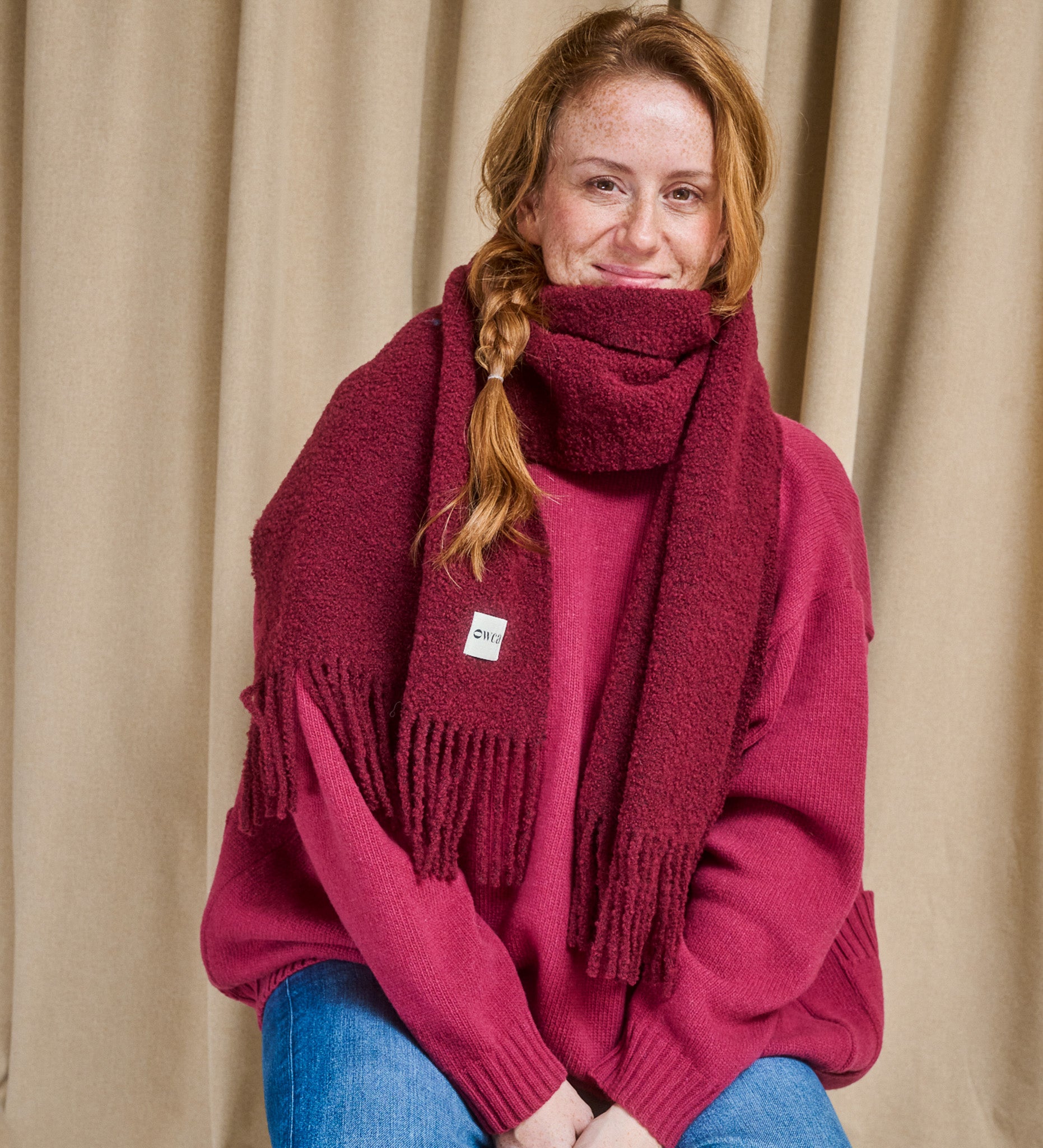 LEAH Merino-Bouclé-Schal – Schokolade