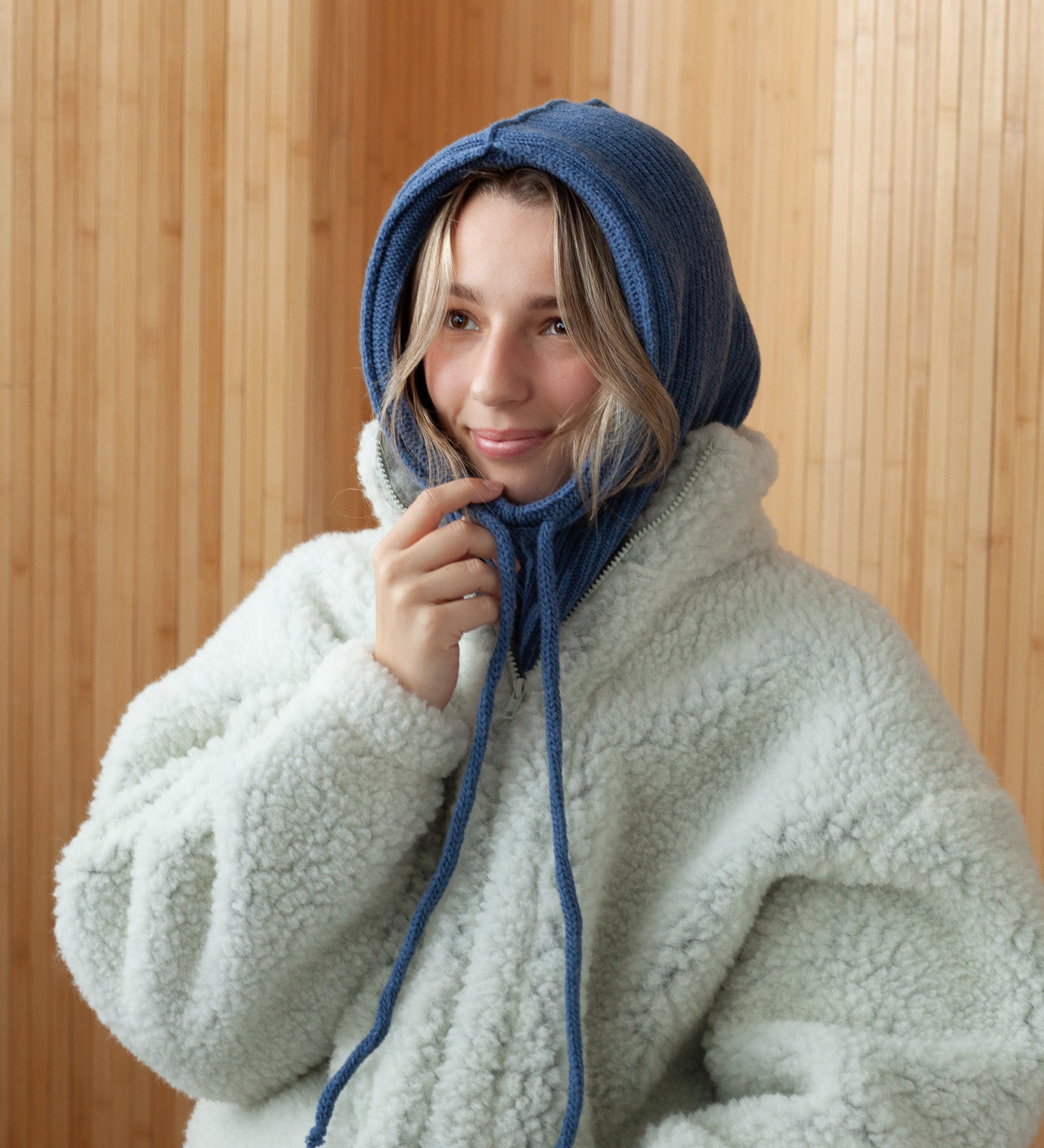 LIDIA merino neck warmer- Washed Blue