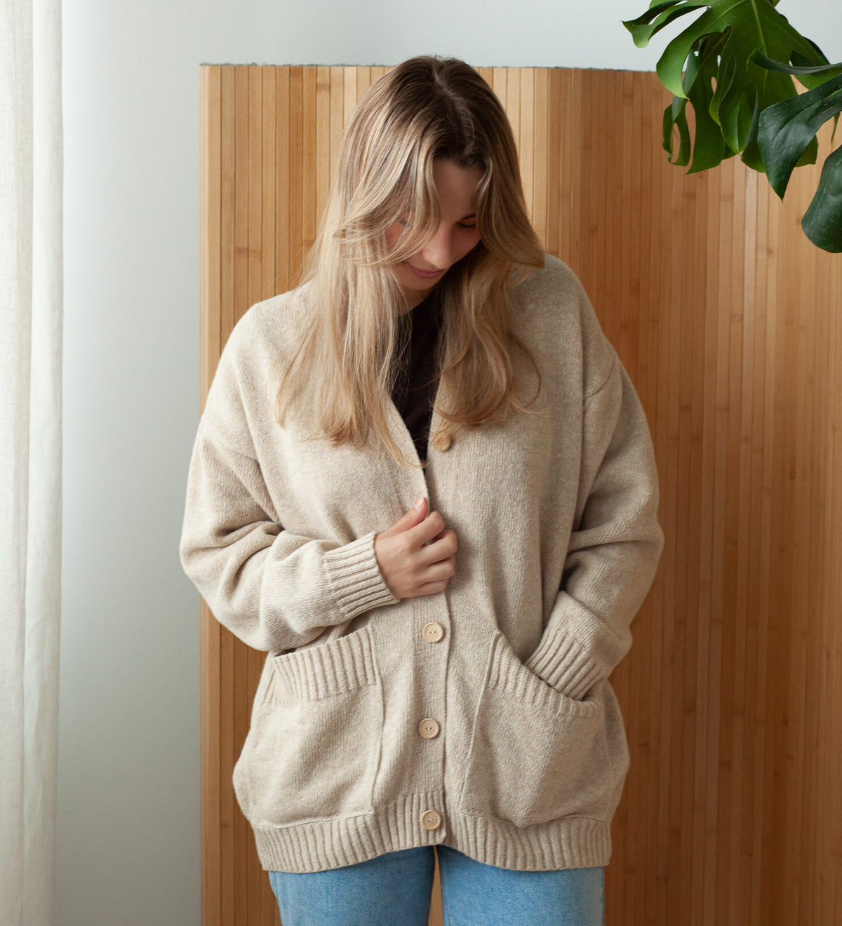 MOS Best Wool Cardigan - Toasted Almond