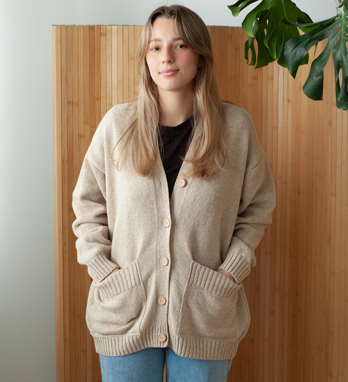 MOS Best Wool Cardigan - Toasted Almond