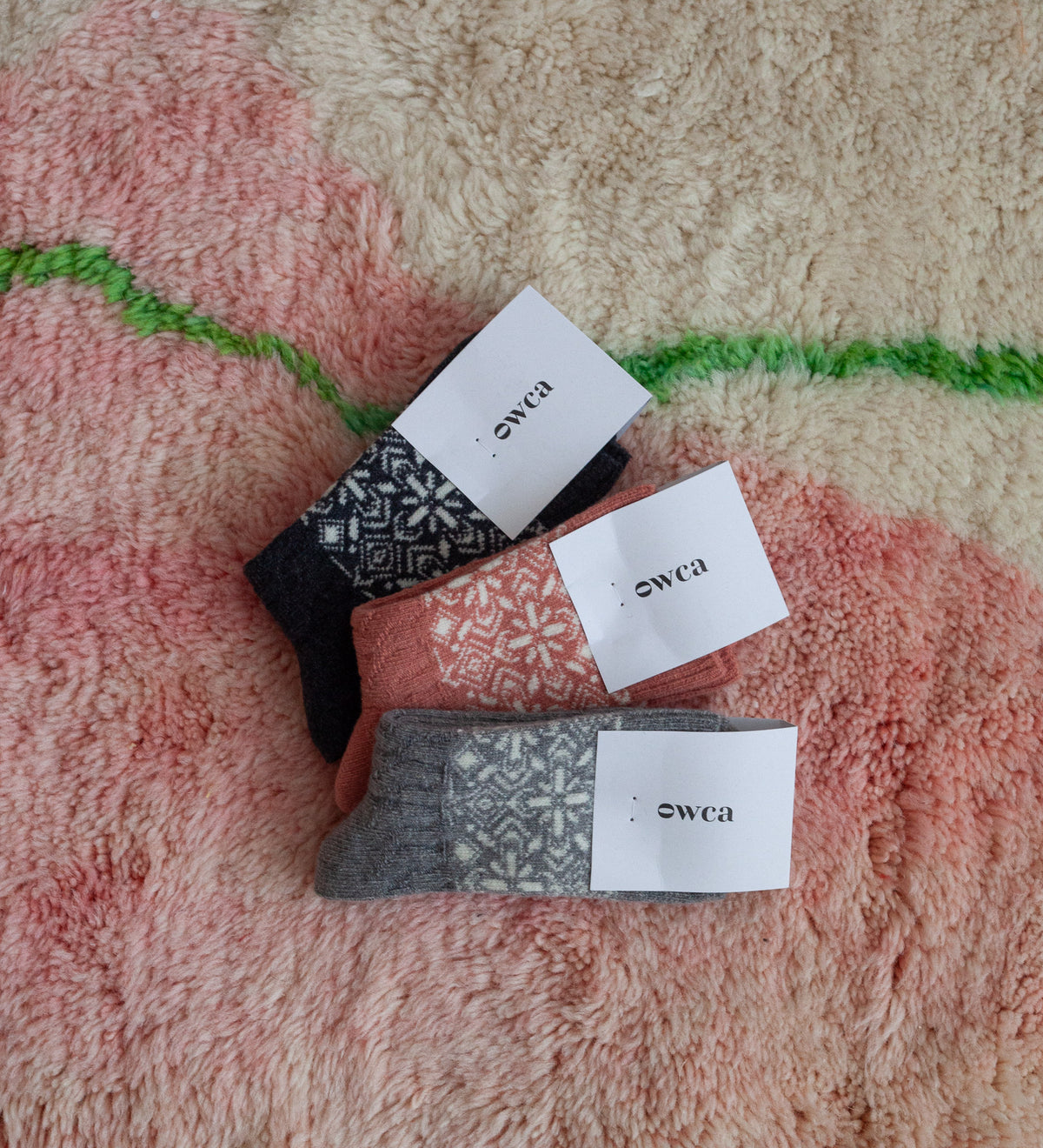 SNE Skarpetki wełniane ze wzorem - szare