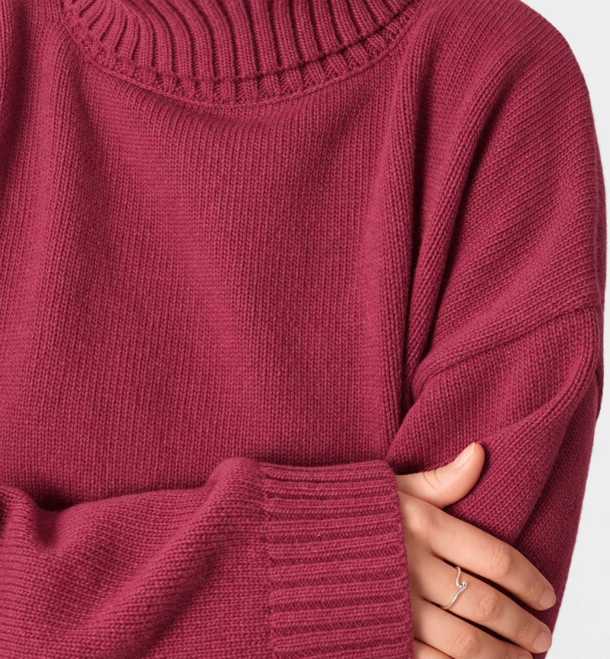 TYRA classic merino wool jumper - Dried Raspberry