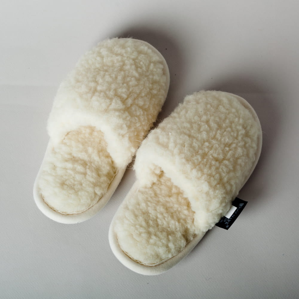 GRETA Wool mule slippers - ecru