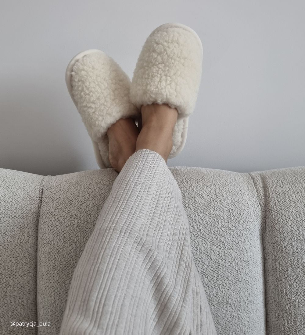 GRETA Wool mule slippers - ecru