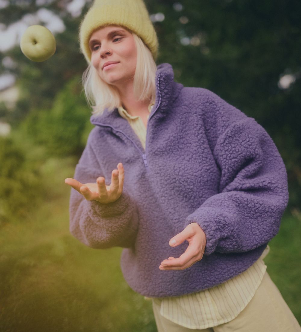 MYRRA Polarfleece aus Merinowolle - Eisblau