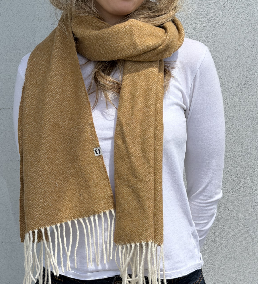 Owca outlet - Lekki szalik - musztardowy