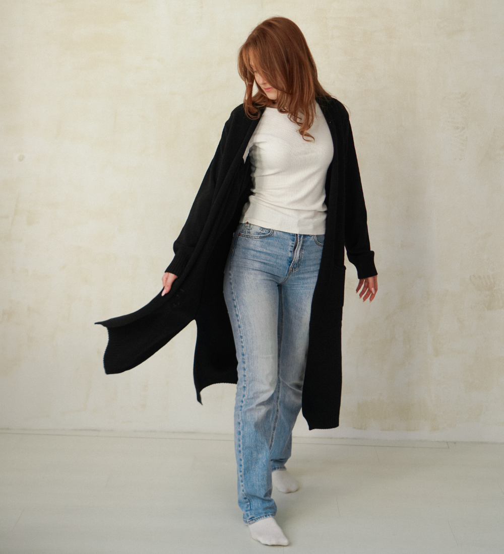 BERA Wollcardigan - Schwarz