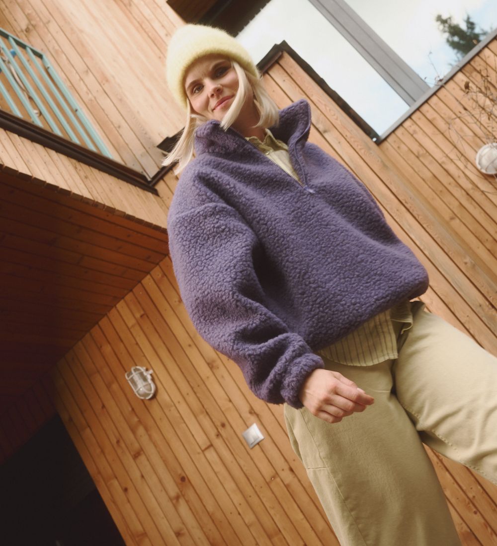 MYRRA Polarfleece aus Merinowolle - Eisblau