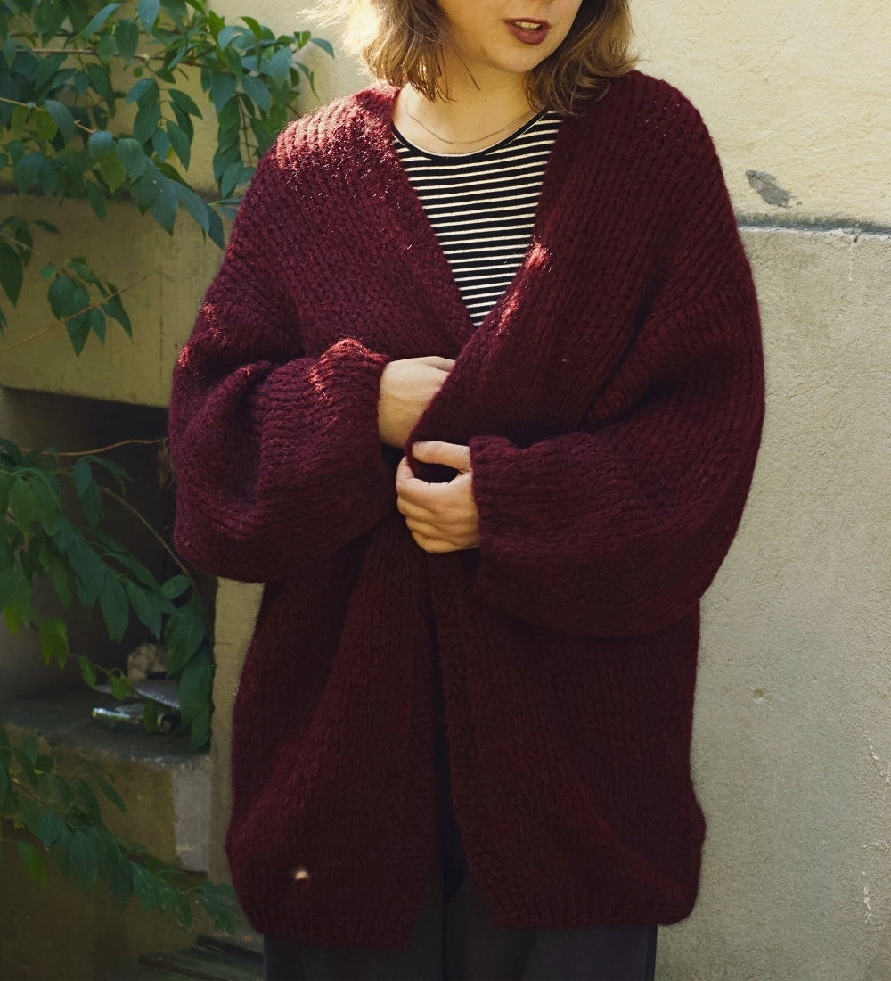 ROSA Weicher Cardigan mit Merinowolle und Mohair - beige