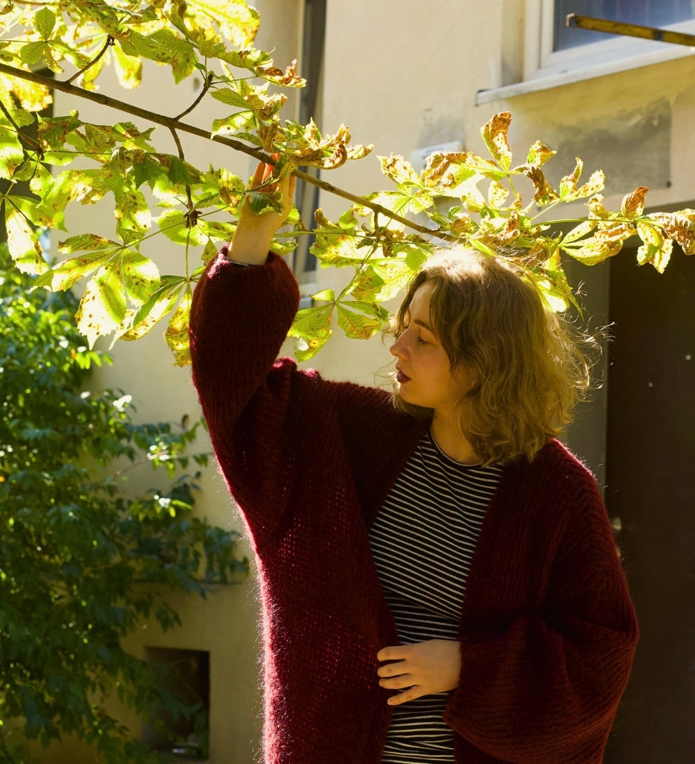 ROSA Weicher Cardigan mit Merinowolle und Mohair - beige