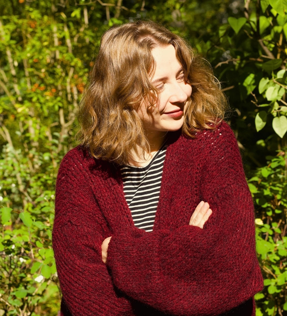 ROSA Weicher Cardigan mit Merinowolle und Mohair - beige