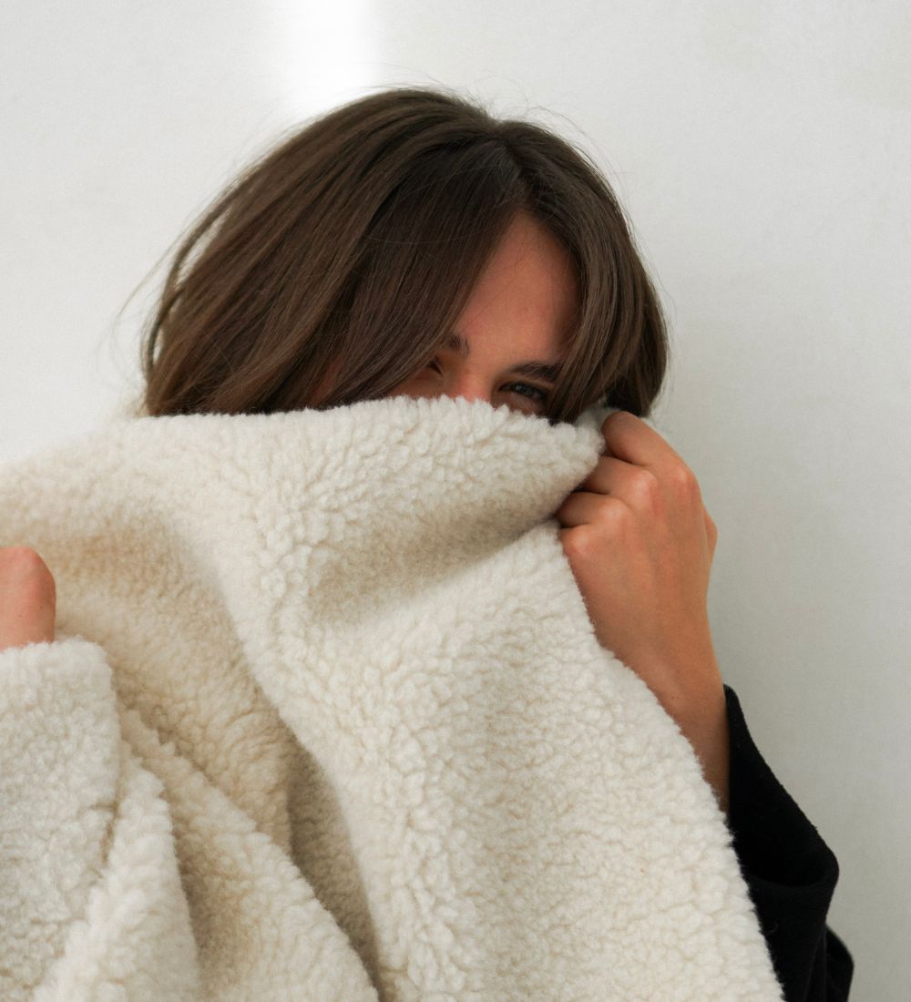 LUMI Long merino wool scarf - ecru