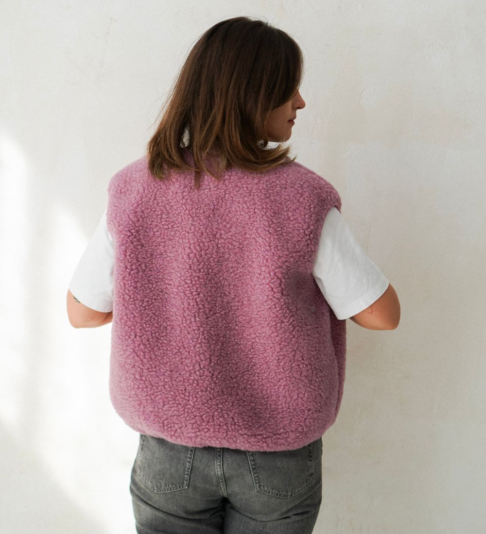 ULV merino wool gilet - dusty rose