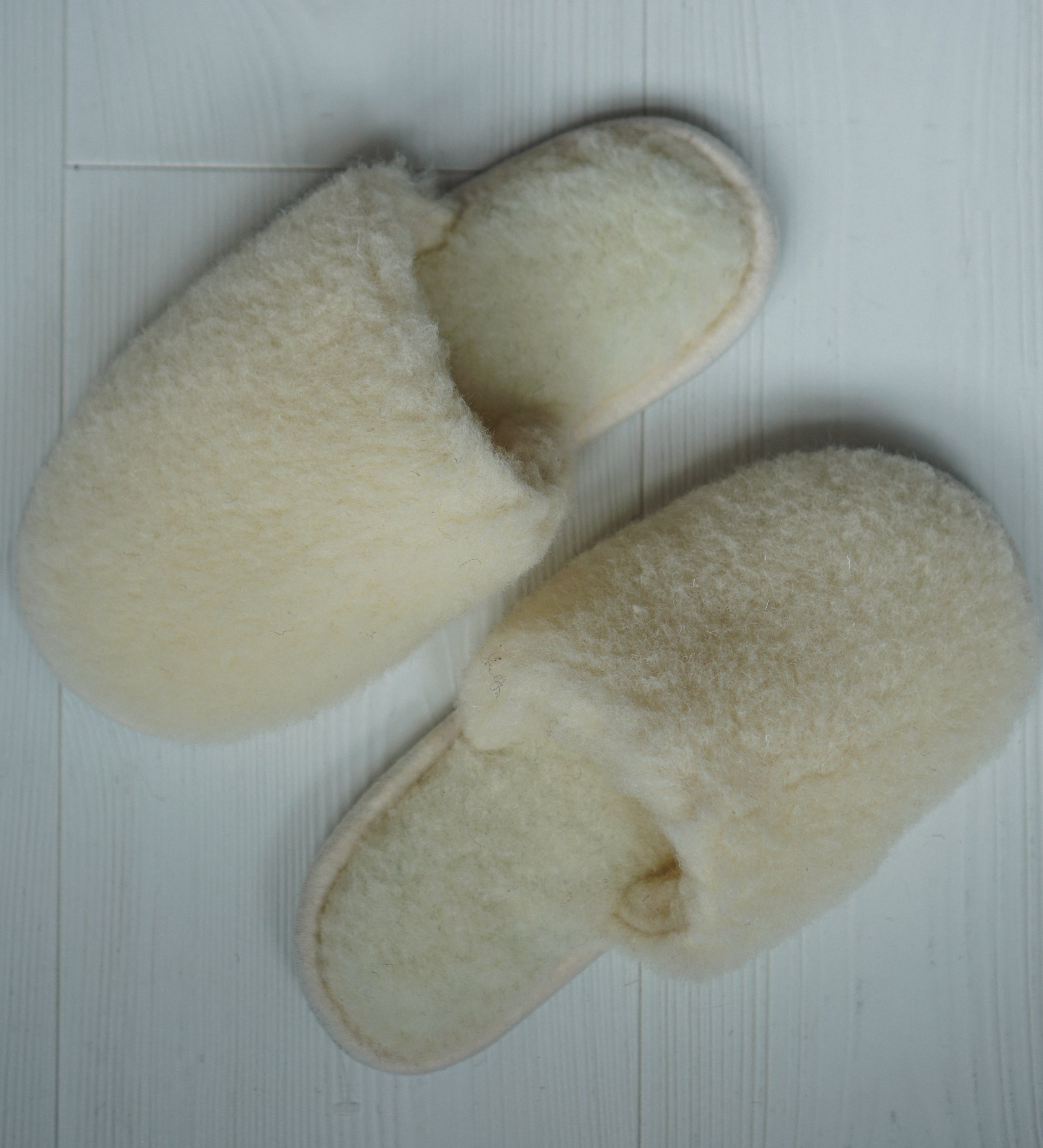 GRETA Wool slippers cashmere mule slippers - ecru