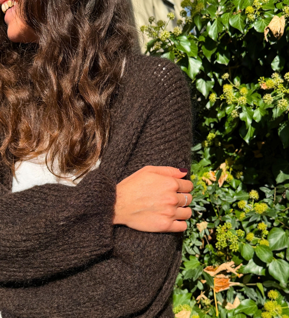 ROSA Weicher Cardigan mit Merinowolle und Mohair - beige
