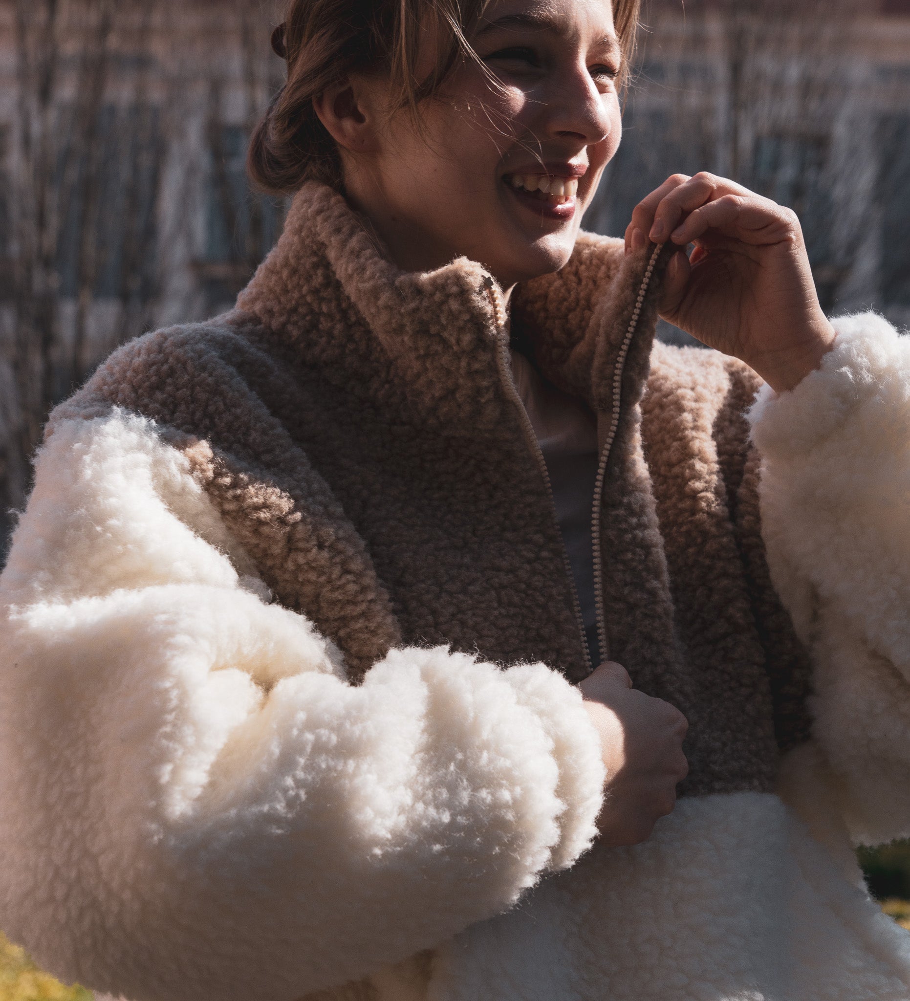 ESME Dwukolorowy polar z wełny merino