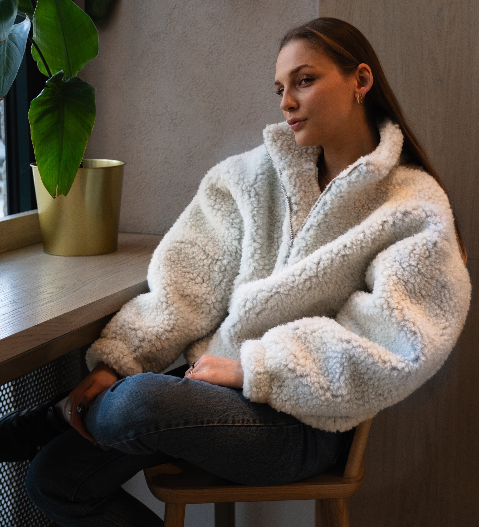 MYRRA Polar sherpa z wełny merino - miś polarny