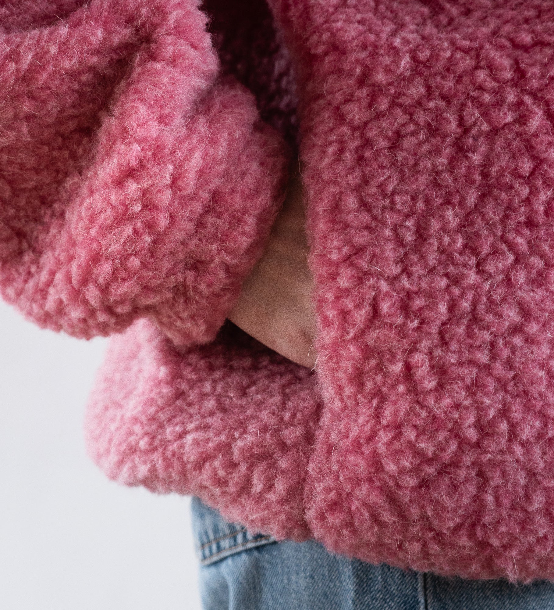 MYRRA Polar sherpa z wełny merino - różowy