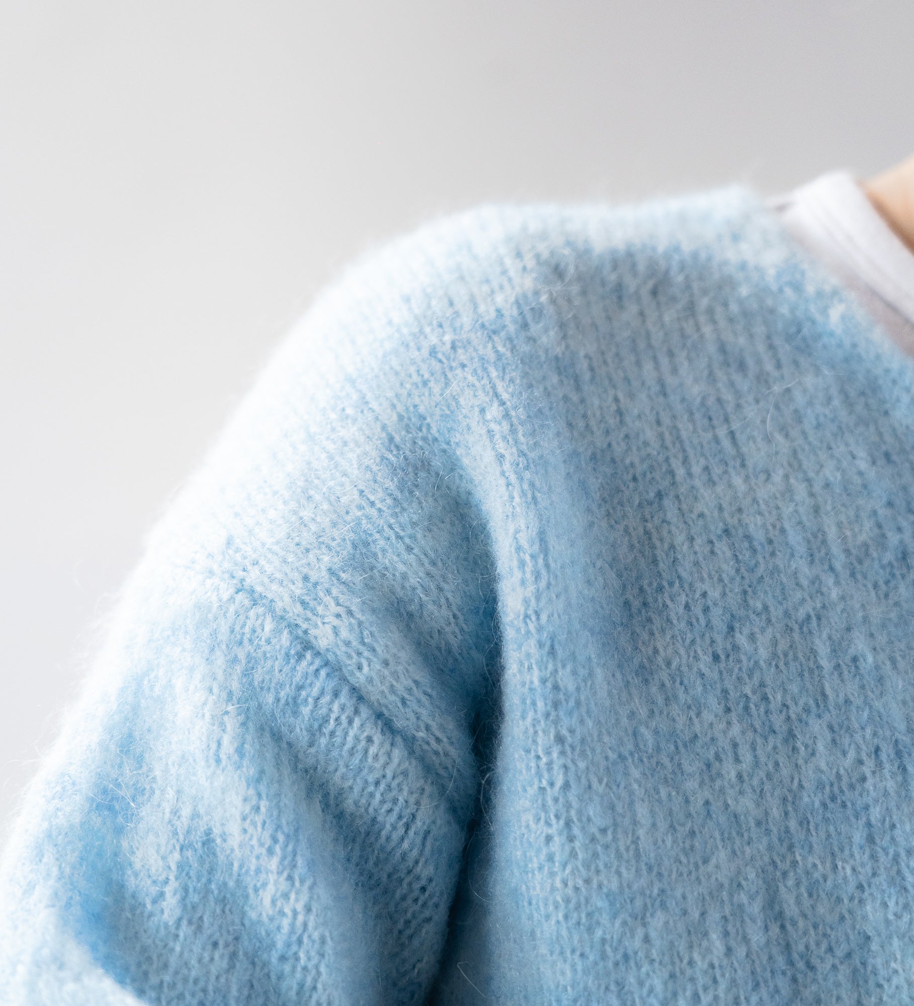 GEMMA 2.0 Lekki sweter z wełną i moherem - błękitny