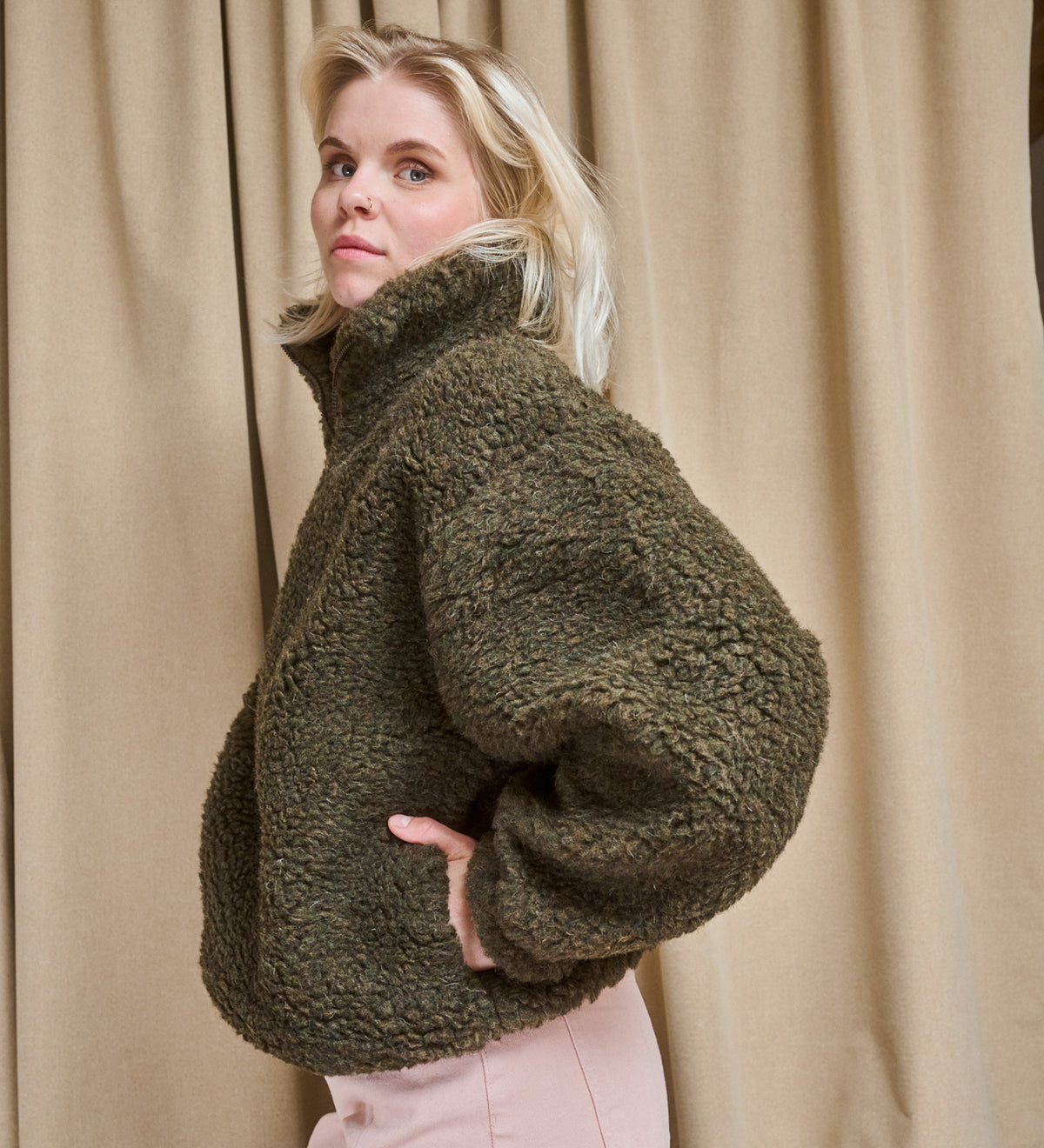 MYRRA Merino wool sherpa fleece - icy