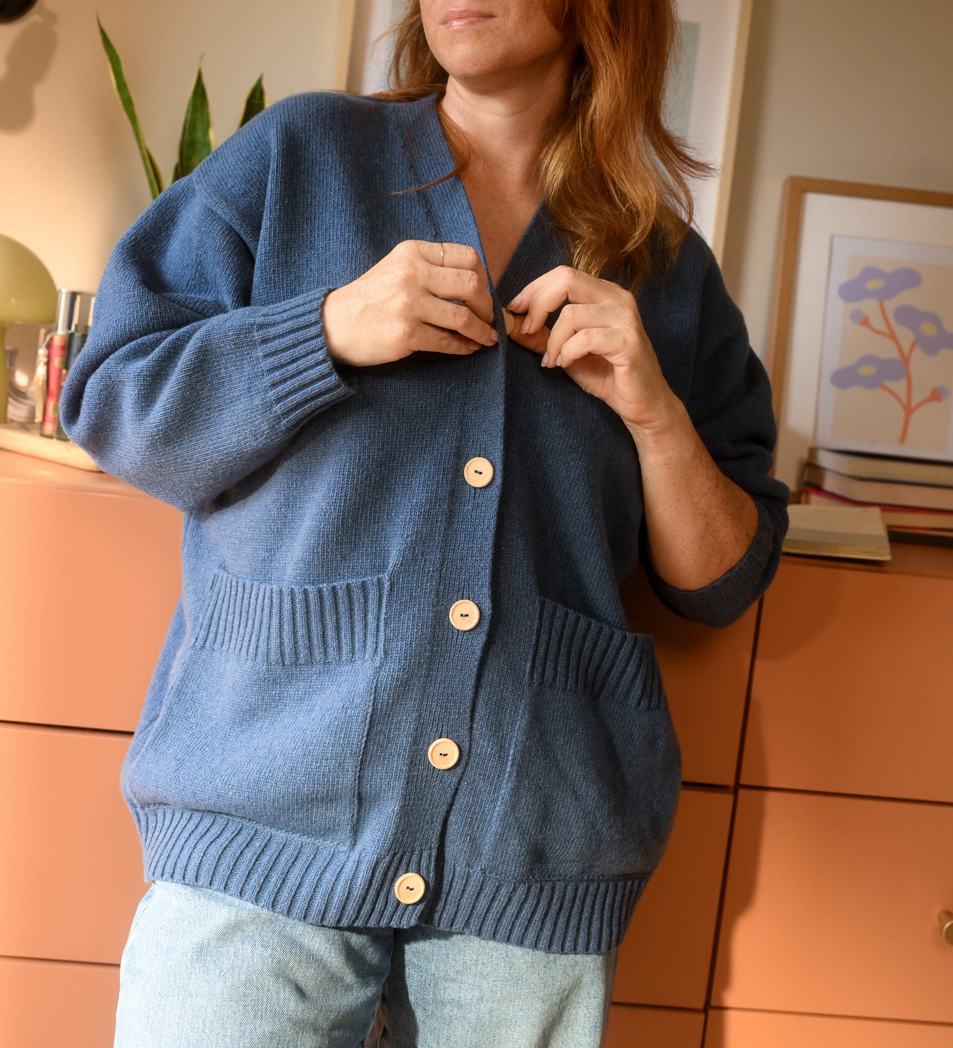 MOS Bester Wollcardigan - Waschblau