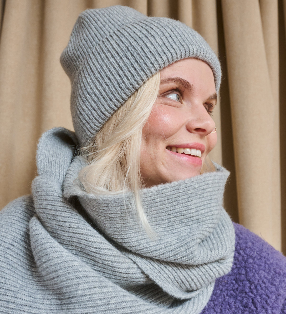 SKADI merino wool hat - grey