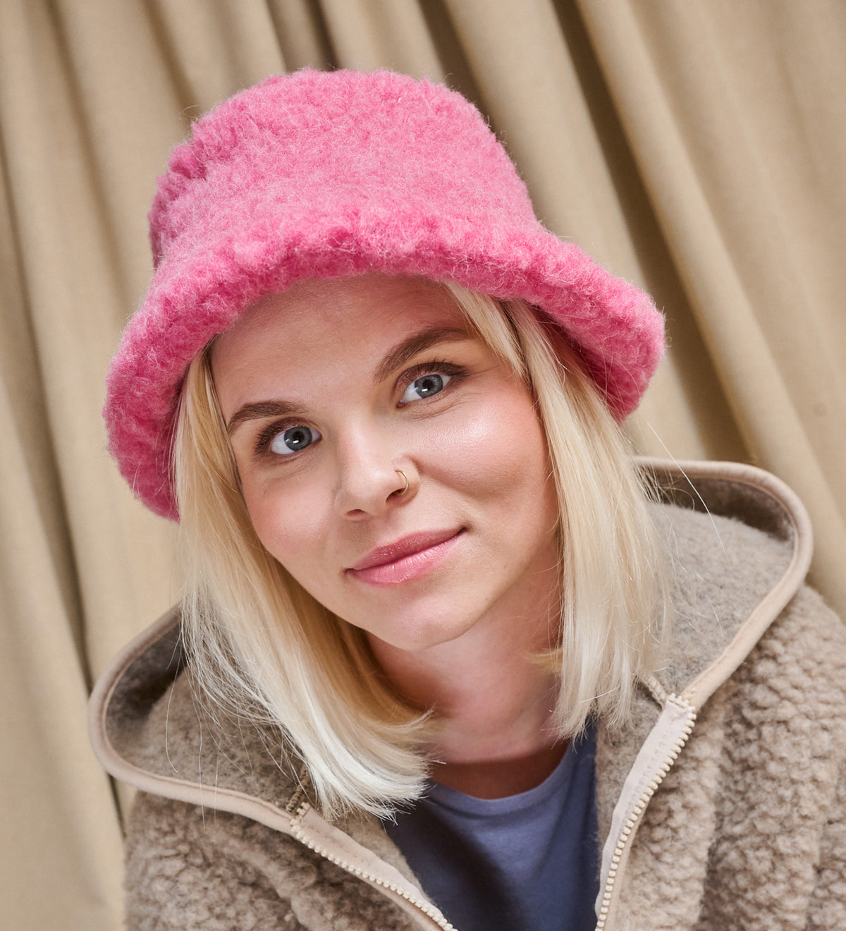 BERGEN merino wool bucket hat - pink