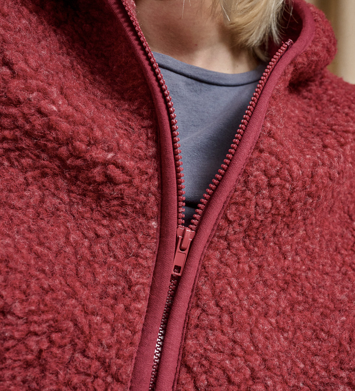 MIŚ 2.0 Wollene Kapuzenjacke - Bordeaux