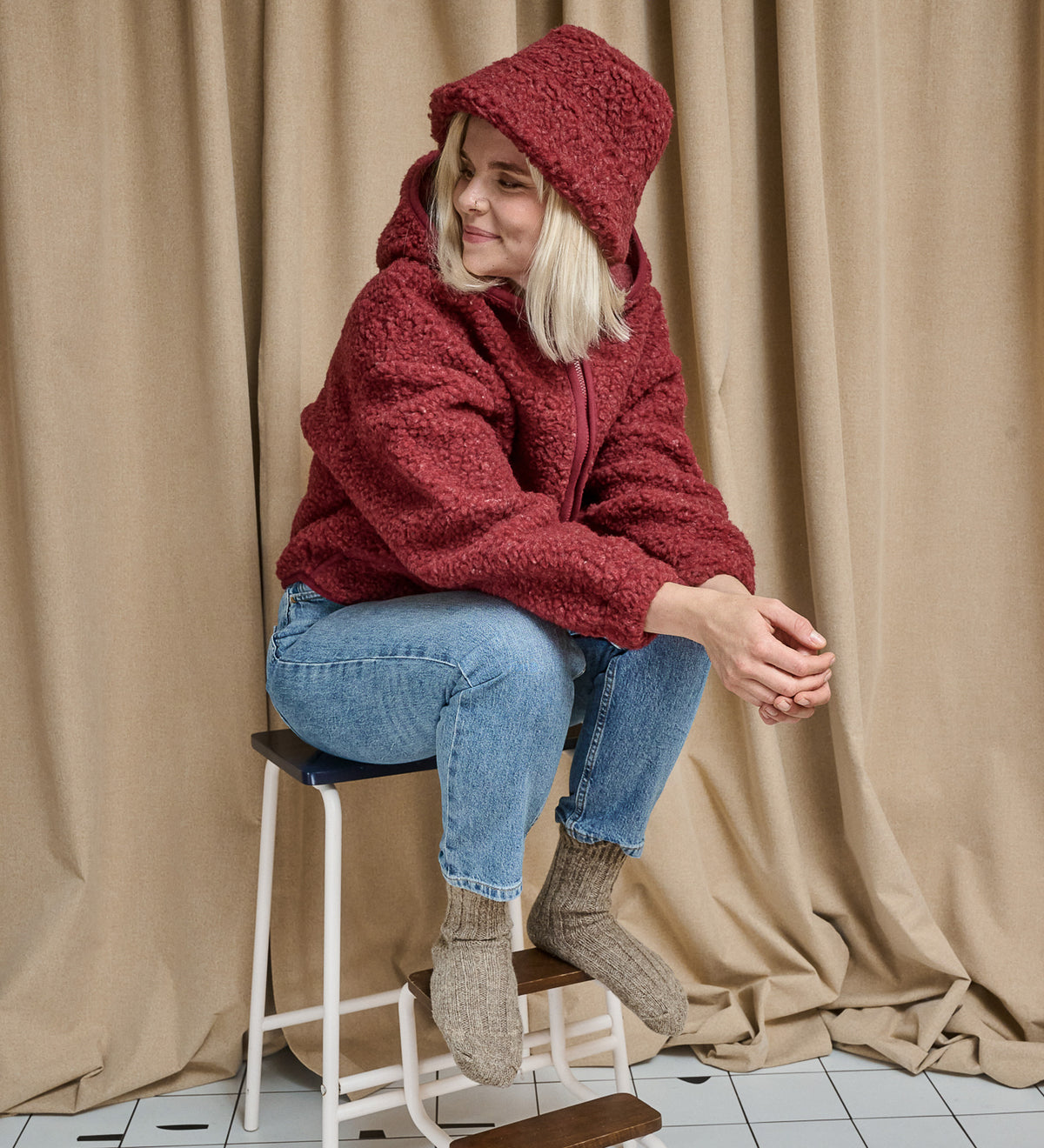 BERGEN merino wool bucket hat - beige