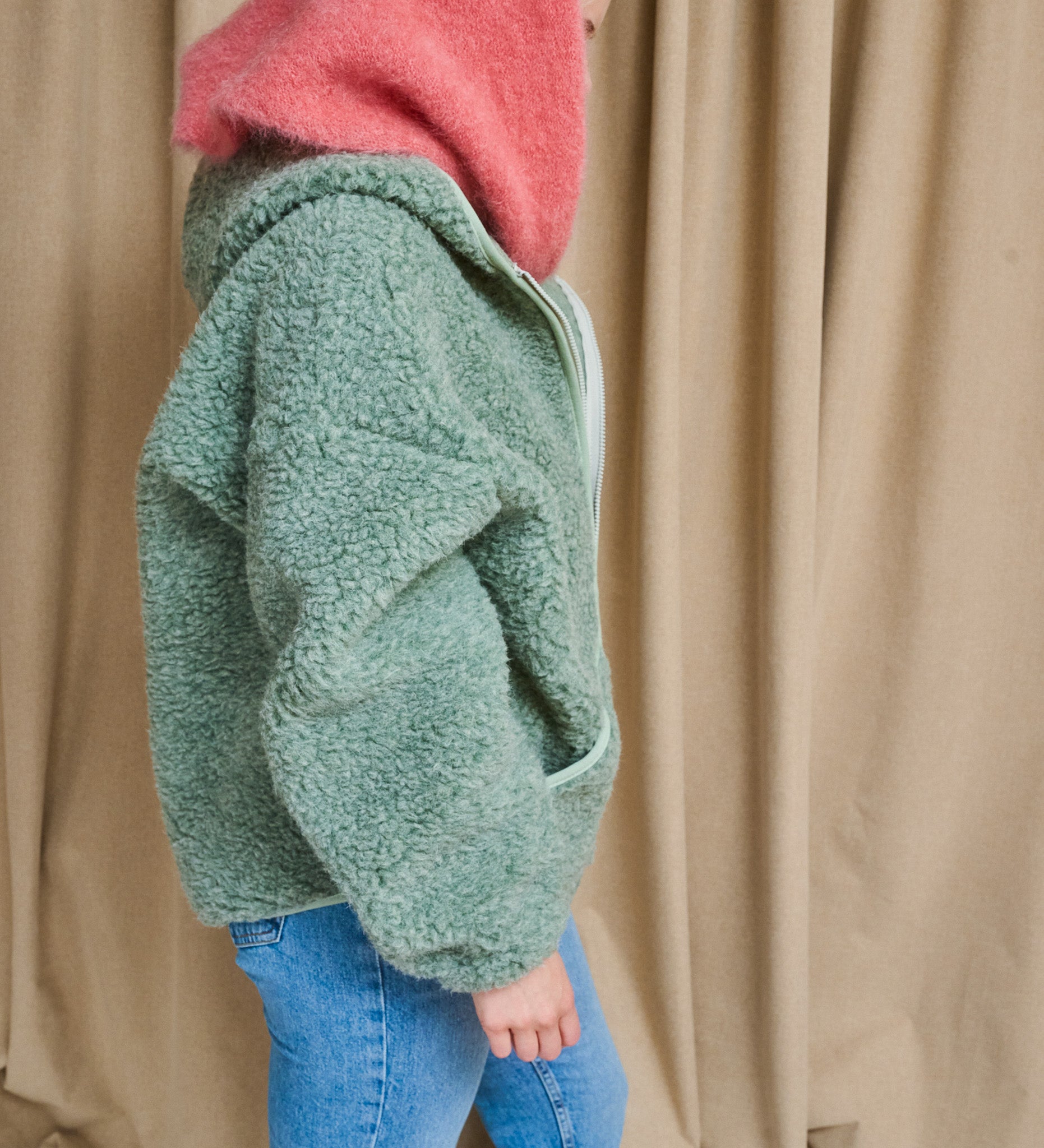 MIŚ wool hooded jacket - ecru